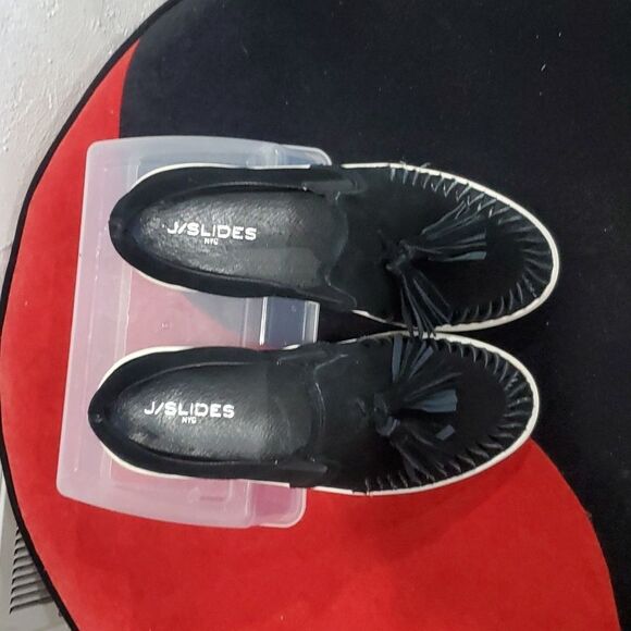 J/Slides Aztec Fashion Sneaker in Black Suede Size 7.5 - Picture 5 of 13